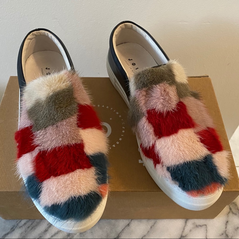 Joshua Sanders Multicolor Real Mink Fur sneakers
